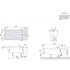 BQ180OBE2V-01 OBERON ванна 180х80