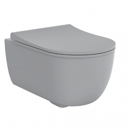 3020140G ART 2.0 Wall hung rimless toilet, grey. Fixing kit included.
