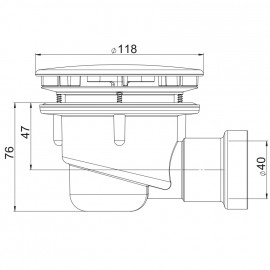 3201004 Сифон для душевого поддона d90мм, выход слива d40, пластик, хром