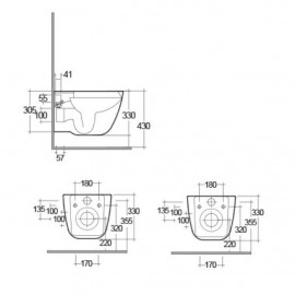 EL13AWHA ONE Унитаз подвесной, Rimless, белый