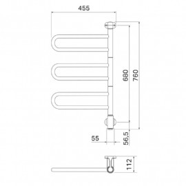 25-1015 Flex U 3/450 электрический полотенцесушитель, хром