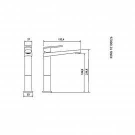 10100026 RING Высокий смеситель для раковины