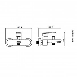 10120026 RING Настенный смеситель для ванны-душа