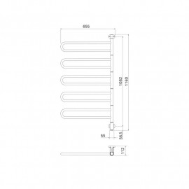 25-1027 Flex U 5/650 электрический полотенцесушитель 106 W, хром